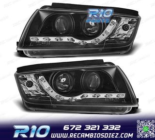 FAROS SKODA FABIA 99-07 LUZ DIURNA LED FONDO NEGRO