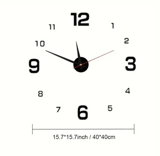 Reloj de pared adhesivo moderno