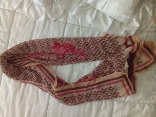 Foulard fantasia marrone e rosa