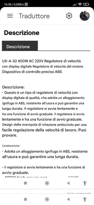 Variatore Velocità CNLANO UX-A-52