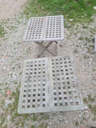 Juego de 4 mesas de jardín plegables