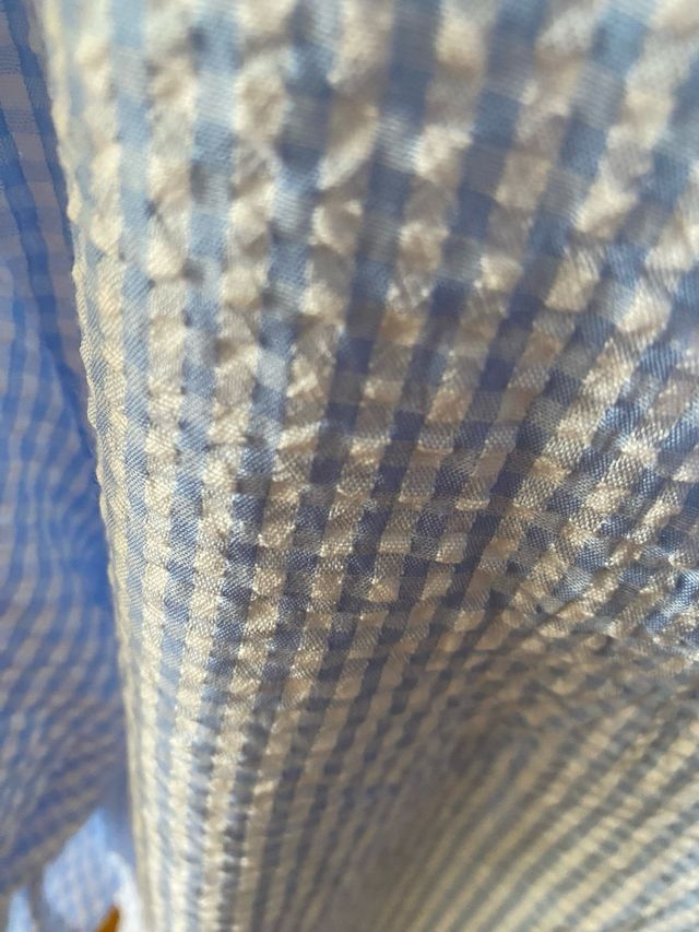 Blusa azul con volantes talla XXXL