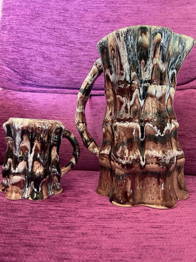 Jarra grande y 6 tazas cerámica