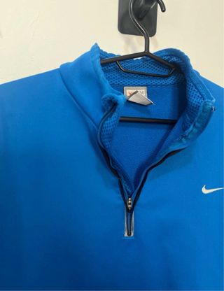Sudadera retro Nike Media Cremallera Azul Negra