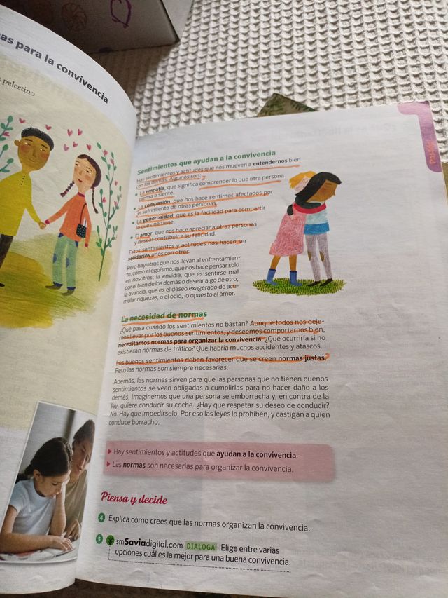 Regalo libro de Valores sociales y cívicos. 5 Prim