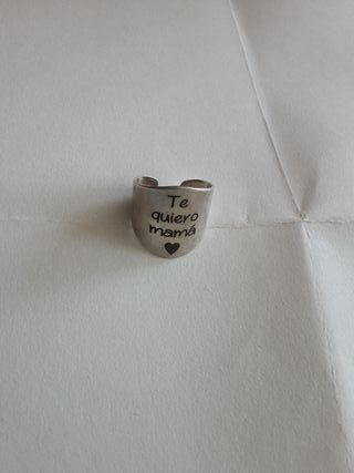Anillo Te quiero mamá plata ajustable