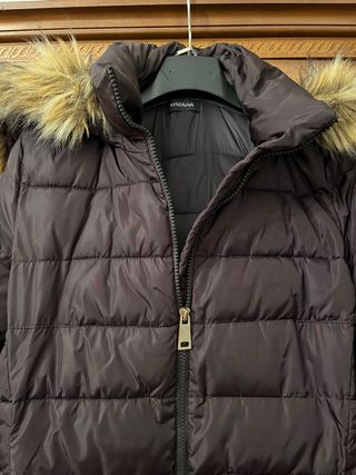 Piumino invernale Motivi marrone con cappuccio