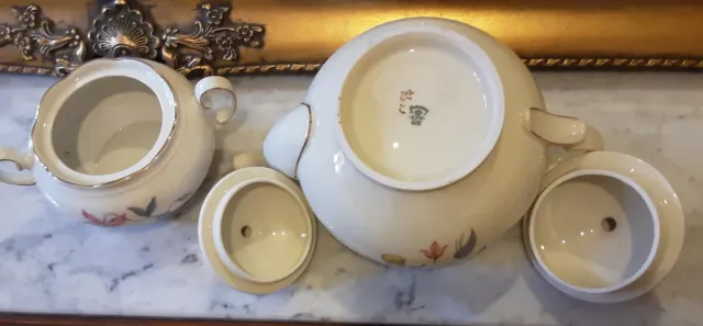 Tetera y azucarero de té KPM antiguo Alemania