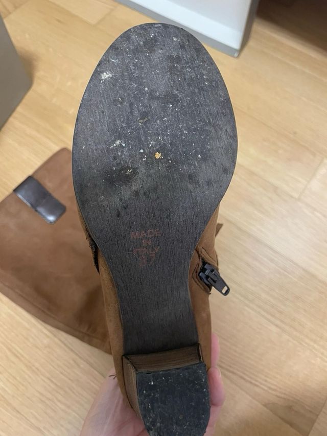 Stivali donna nabucco/cuoio tacco 37