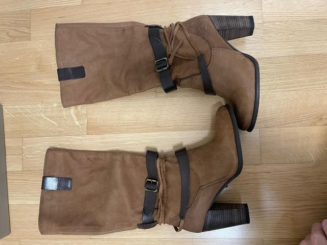 Stivali donna nabucco/cuoio tacco 37