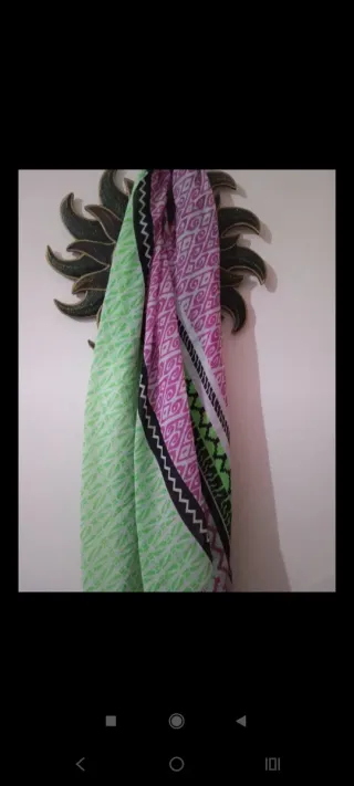 Foulard donna Carpisa verde e rosa