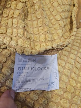 Fundas Gullklocka cojín Ikea grises y amarillas