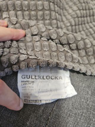 Fundas Gullklocka cojín Ikea grises y amarillas