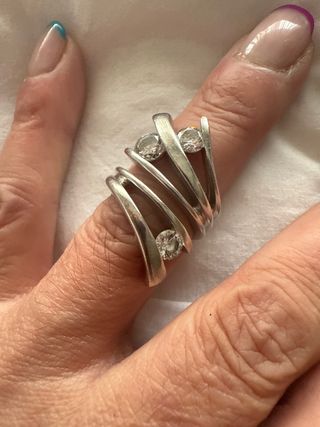 Anillo Plata Circonitas Precioso Talla 17.1