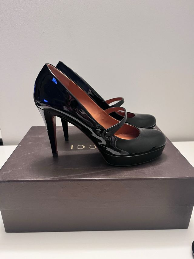 Décolleté Gucci vernice nera donna 38 (tacco 7)