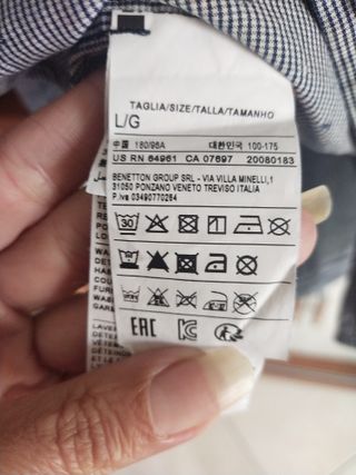 Camicia uomo Benetton blu taglia M