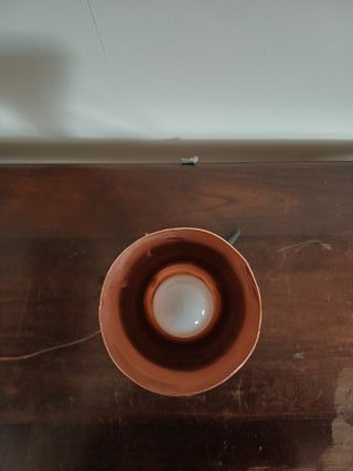 Lampada cono anni 60 rame e legno