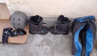 Tabla Snowboard + Botas Vans + Casco +gafas.