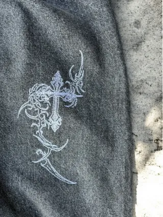 Pantalone baggy pants JNCO style y2k ricamato