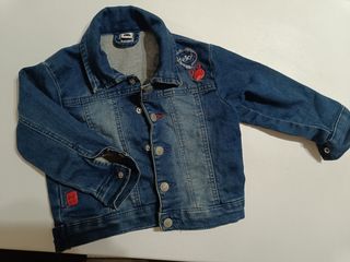 Giubbottino jeans bimbo con patch