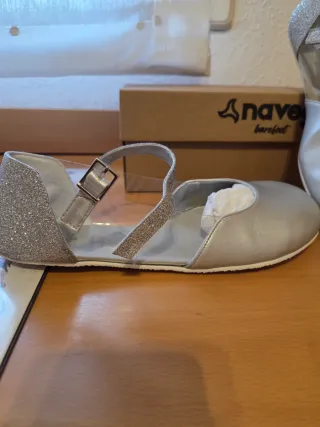 Bailarinas Navega barefoot plateadas talla 40.