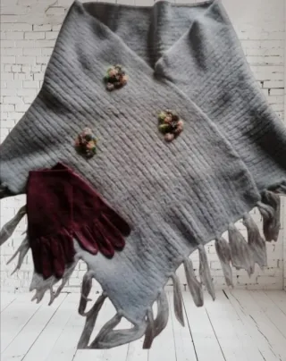 Poncho coprispalle donna grigio taglia unica
