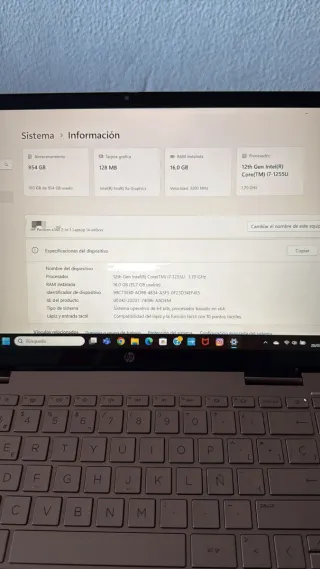 HP Portátil Táctil 16 GB