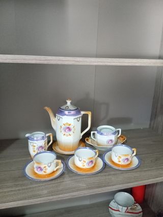 Juego de café porcelana floral