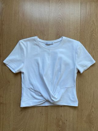Crop top blanco Zara algodón M