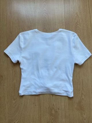 Crop top blanco Zara algodón M