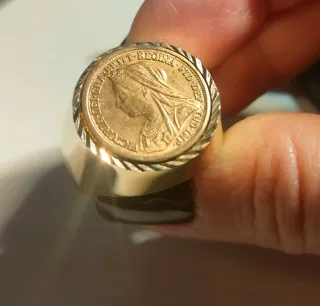 Anillo Moneda Reina Victoria S.XIX