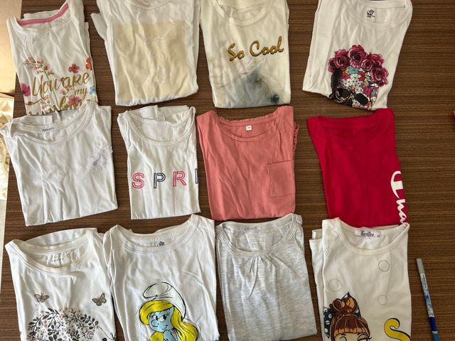 Lote 12 Camisetas Talla 116/ 128 cm 7/8 años m cor