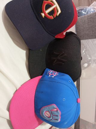 Lote 3 Gorras Béisbol NY, Twins, Brewers