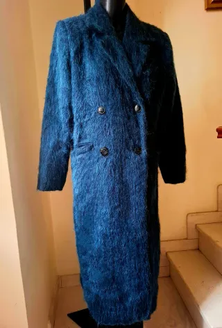 Cappotto Ganni Lana Mohair Blu Tg. M