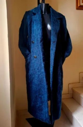 Cappotto Ganni Lana Mohair Blu Tg. M