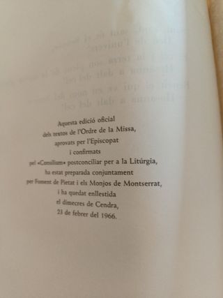 Textos de l'ordre de la Missa