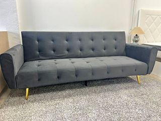 CHOLLO DEL DÍA – SOFÁ CAMA NEGRO TERCIOPELO 210 CM