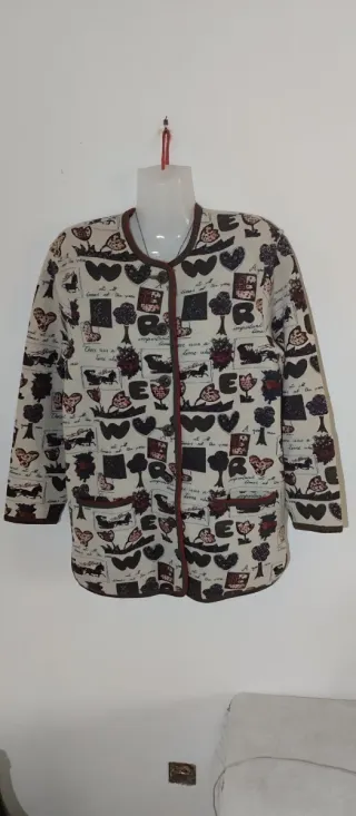 Giacca + Gilet Lana Donna Beige/Marrone
