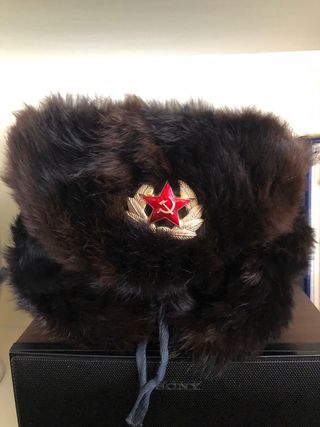 Gorro invierno piel con insignia
