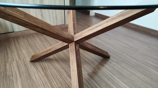 Mesa Comedor Cristal y Madera