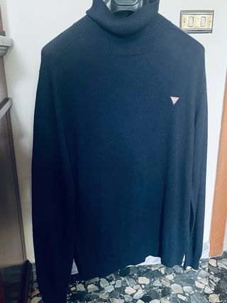 Pullover donna Guess blu lungo svendita
