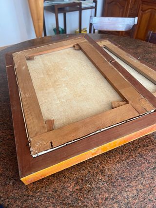 Cuadros antiguos flores dorados