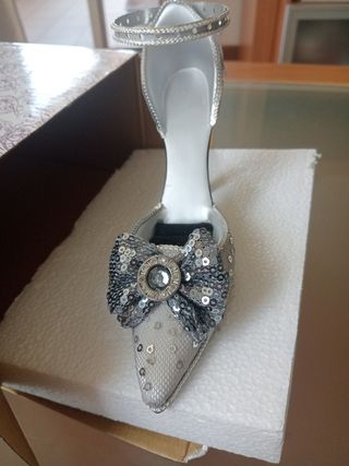 Zapato Adorno Joyas Plata