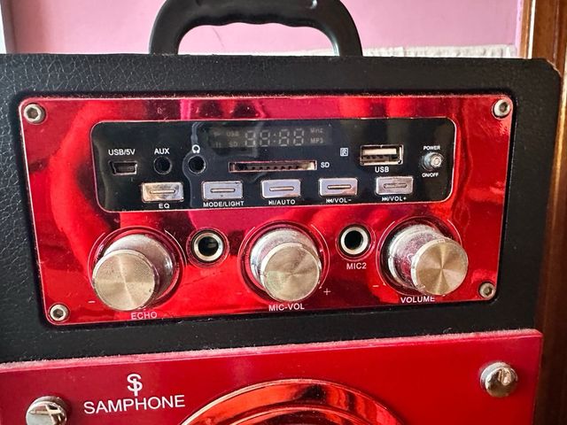 Altavoz Portátil Samphone Bluetooth Negro/Rojo