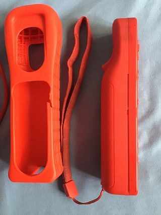 Mando Wii Rojo Motion Plus Inside + Nunchuck