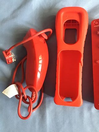 Mando Wii Rojo Motion Plus Inside + Nunchuck