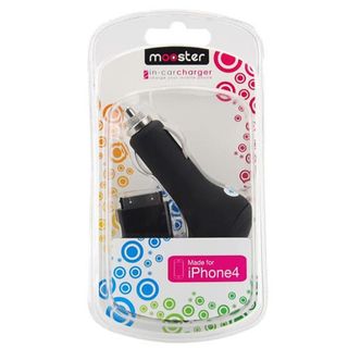 Caricabatteria da auto Mooster per iPhone 4/4S nero