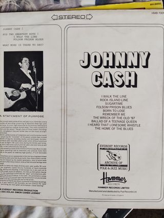 Vinilo Johnny Cash - Hammer Records