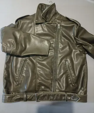 Cazadora Biker Zara kaki/Verde Oliva Talla XXL