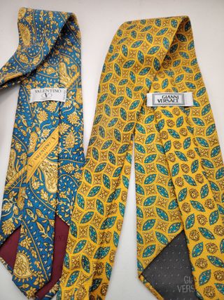 Cravatte Versace e Valentino Blu/Giallo